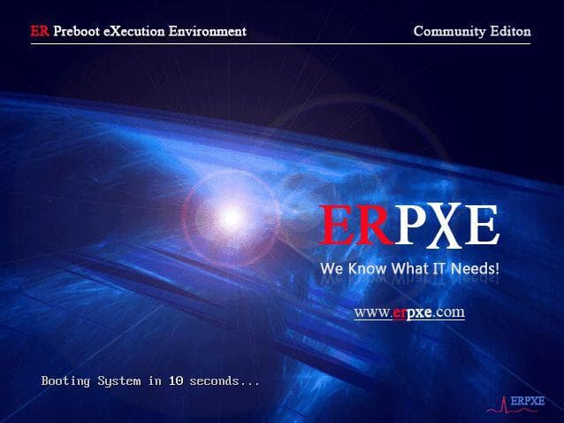 ERPXE boot splash screen